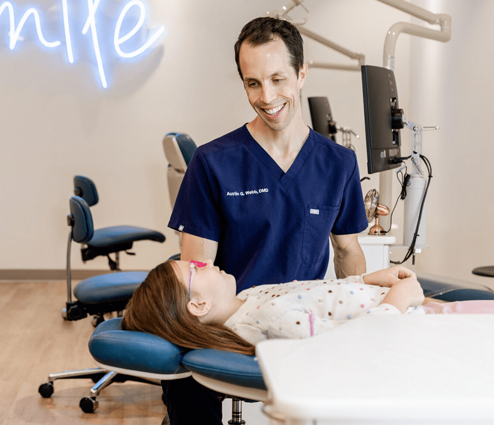 Dr. Webb with patient